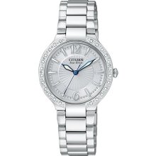 Citizen Ladies Stainless Steel Firenza Eco-Drive Diamond Bezel Silver Dial Sapphire EP5970-57A