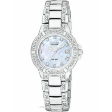 Citizen Ladies Swarovski Crystal Normandie White Ceramic EW0950-58D