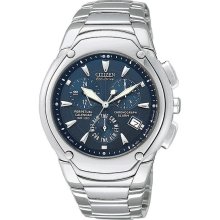 Citizen Men's Eco-Drive Stainless Steel Modena Blue Dial Perpetual Calendar BL5270-56L