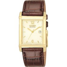 Citizen Men's Stainless Steel Brown Leather Watch ...