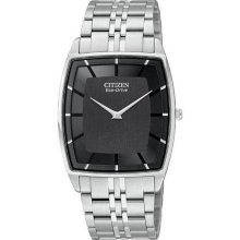 Citizen Men's Stiletto Eco-Drive Black Dial Stainless Steel ...