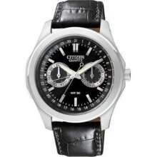 Citizen Quartz Strap Black Dial Men's Watch - AG0160-02E