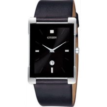 Citizen Women's Eco-Drive BG5080-05E Black Leather Quartz Watch w ...