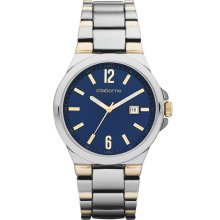 Claiborne Mens Two-Tone Easy Reader Watch