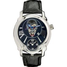 Croton Men's Daredevil Vampire Dial Dual Time Alligator Strap ...