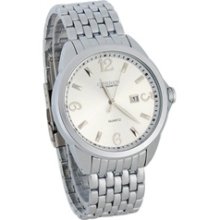 CURREN 8071 White Steel Men's Wrist Watch with Calendar (White)