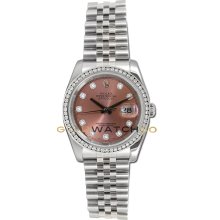 Datejust 116200 Steel Jubilee Band Salmon Diamond Dial & Bezel