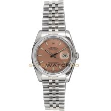 Datejust 116200 Steel Jubilee Band Smooth Bezel Salmon Dial