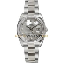 Datejust 116200 Steel Oyster Band Smooth Bezel MOP Diamond Dial