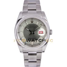 Datejust 116234 Steel Oyster Band Fluted Bezel Silver Dial