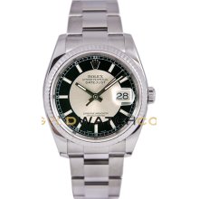 Datejust 116234 Steel Oyster Band Fluted Bezel Black Dial