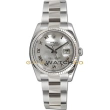 Datejust 116234 Steel Oyster Band Fluted Bezel MOP Roman Dial