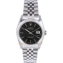 Datejust 16234 Jubilee Band Fluted Bezel Black Dial Great Gift