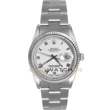 Datejust 16234 Oyster Band Gold Fluted Bezel White Dial