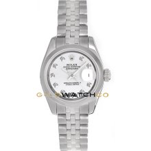 Datejust 179160 Steel Jubilee Smooth Bezel White Diamond Dial