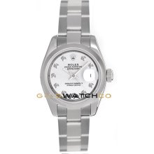 Datejust 179160 Steel Oyster Smooth Bezel White Diamond Dial