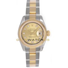 Datejust 179163 Steel Gold Oyster Smooth Champagne Diamond Dial