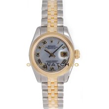 Datejust 179163 Steel Gold Jubilee Smooth Bezel MOP Roman Dial