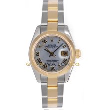 Datejust 179163 Steel Gold Oyster Smooth Bezel MOP Roman Dial