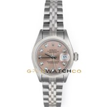 Datejust 69160 Steel Jubilee Band Smooth Bezel Pink Diamond Dial