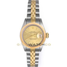 Datejust 69163 Steel Gold Jubilee Band Smooth Bezel Champ Dial