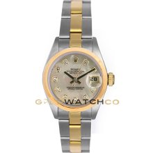 Datejust 69163 Steel Gold Oyster Band Smooth Bezel MOP Dial