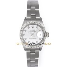 Datejust 69174 Steel Oyster Band White Diamond Dial & Bezel