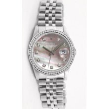 Datejust Custom Added Tehetian Mother Pearl Diamond Dial & Bezel