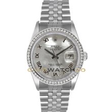 Datejust Steel 16200 Jubilee Band MOP Roman Dial & Bezel