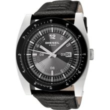 Diesel Black Leather Strap Watch - Jewelry