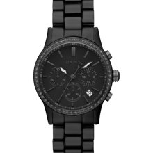 DKNY NY8326 Chrono Black Dial Black Aluminum Band Women's Watch