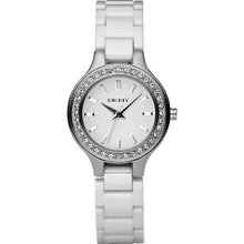 DKNY Women's NY4982 White Ceramic Quartz Watch with White Dial ...