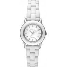 DKNY Women's NY8295 White Ceramic Quartz Watch with White Dial