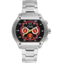 Equipe Dash Men's Watch with Silver Band and Black / Red Dial
