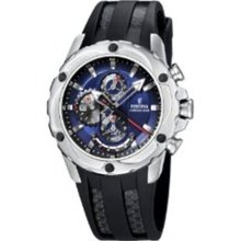 Festina Men's F16526/4 Black Rubber Quartz Watch with Blue Dial ...