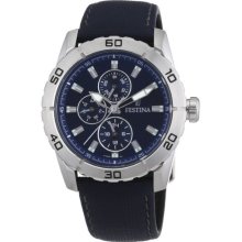 Festina Men's F16607/2 Black Calf Skin Analog Quartz Watch with B ...