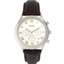 Fossil FS4738 Brown Leather Strap Watch Brown