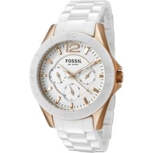 Fossil Women's Riley White Dial Watch CE1006