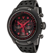 Glamrock Race Track Chronograph Black Dial Black Silicone