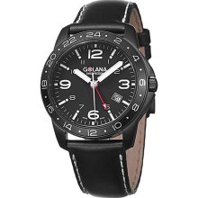 Golana Swiss Men's 'Aero Pro 300' Steel and Leather Quartz Watch