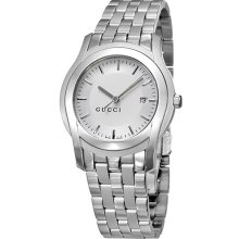 Gucci Men's Matte Polished 5505 Quartz Silver Dial Stainless Steel YA055212