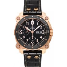 Hamilton Men's 'Khaki Navy' Brown/ Goldtone Steel Chronograph Watch