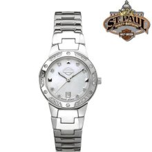 Harley-Davidson Women's Bulova White Mother-of-Pearl Dial Watch