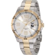 Invicta 0086 II Silver Dial Two Tone Stainless Steel Men's