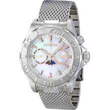 Invicta 10596 Men's Sea Wizard Swiss Rose Gold Accents Silver Sunray