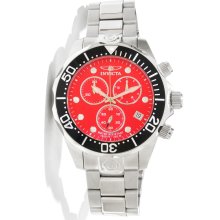 Invicta 11486 Men's Grand Diver Red Dial Stainless Steel Bracelet Chro