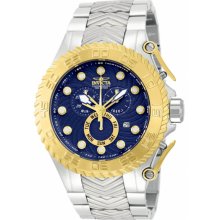 Invicta Men's Pro Diver Chronograph Stainless Steel Case and Bracelet Blue Tone Dial Day and Date Displays 12935