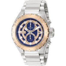 Invicta Men's Pro Diver Chronograph Stainless Steel Case and Bracelet Rose Gold and Blue Tone Dial 13092