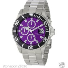 Invicta Men's Pro Diver Chronograph Purple Dial Stainless Steel Watch1006