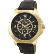 JBW Men's Royale Diamond-accented Black Dial Watch (Black)